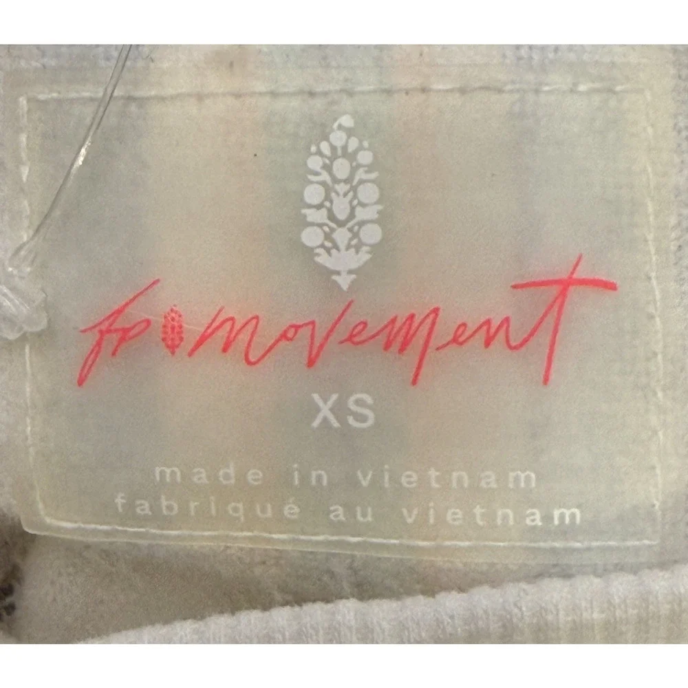 NEW FREE PEOPLE FP MOVEMENT WHITE GRAND SLAM SWEAT STRIPED HOODIE SWEATSHIRT XS